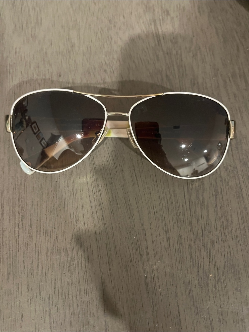Coach Aviator Sunglasses - Gold Frame with Brown Gradient Lenses